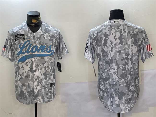 Men%27s Detroit Lions Blank 2024 Arctic Camo Salute To Service Stitched Baseball Jersey->detroit lions->NFL Jersey
